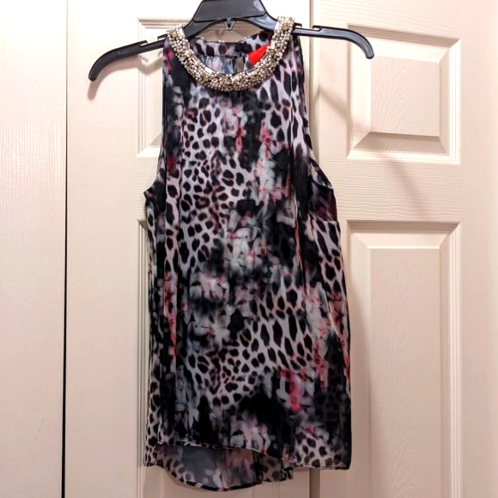 Jennifer Lopez Sleeveless Embellished Top